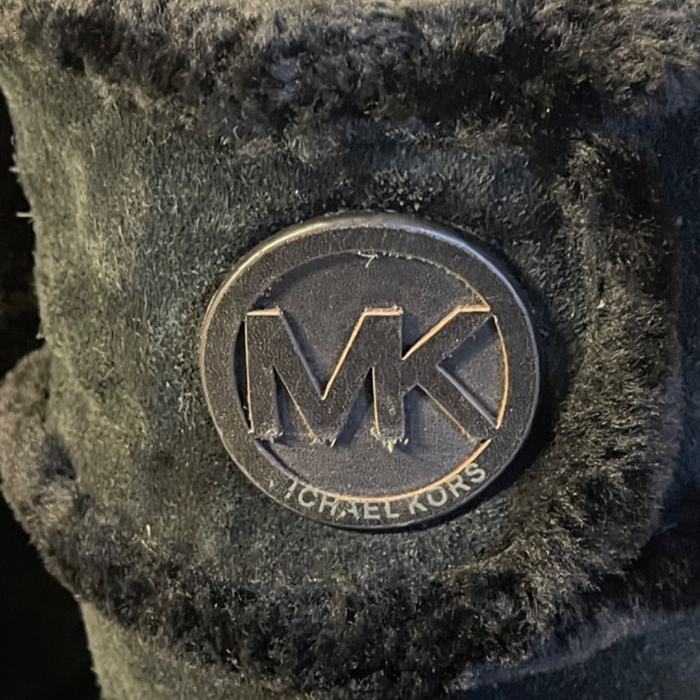 Michael Kors black suede heeled wedge boots - Picture 3 of 6